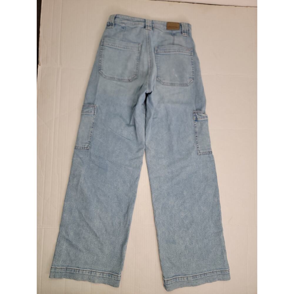 American Eagle Jeans Womens 0 Short Super High Rise Baggy Wide Leg Cargo Drapey - Picture 9 of 11